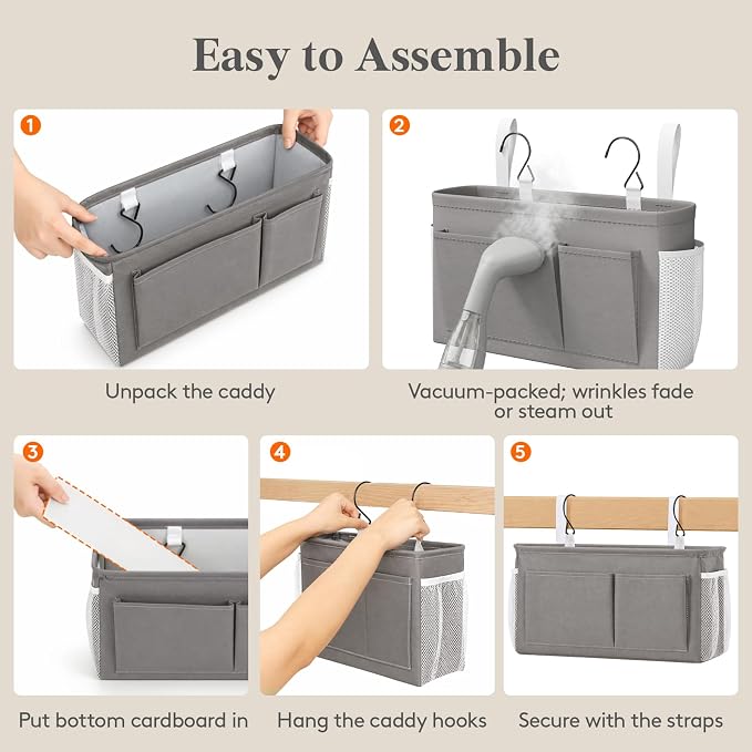 Lifewit Bedside Caddy Storage Organizer, Hanging Storage Bag - Image 8