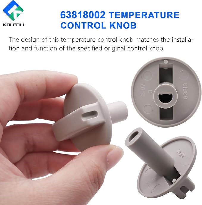 KOLEOLL 2 pcs 63818002 Temp Control Knob Replacement for TPI63818002