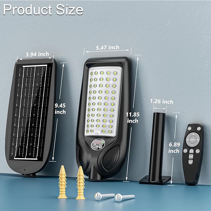 LAMPTEC Solar Street Lights Outdoor Waterproof,30000LM Dusk to Dawn Solar Lights with Motion Sensor and Remote Control Solar Powered LED Flood Light Outside for Parking Lot, Security, Garden, Garages