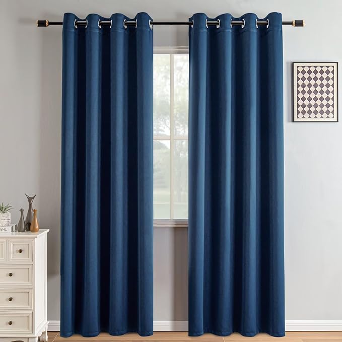 IGEMAEVE Blackout Curtains for Bedroom Grommets Navy Blue 70" W x 84" L | by IGEMAEVE