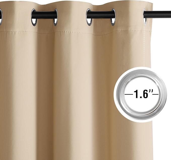 NICETOWN Beige Light Blocking Curtains 84 Inches Long 2 Panels - Image 4