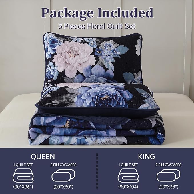 WONGS BEDDING Quilt Queen Size, Soft Microfiber Lightweight Farmhouse Bed Cover - Image 8