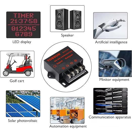 DC 24V to 12V 5A Converter - Voltage Reducer Regulator, Step-Down Buck Transformer Module for Electronics Power Supply - DC 24V to 12V 5A Converter