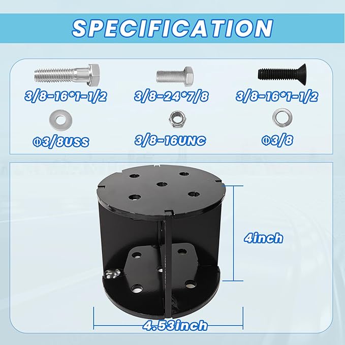 FLOVENTIS 4" Straight Air Helper Spring Spacer, Heavy-Duty Steel Compatible with Ford F150/F250/F350, Chevy, GMC, Ram, Toyota Air Springs Lift Spacer (7X1270)