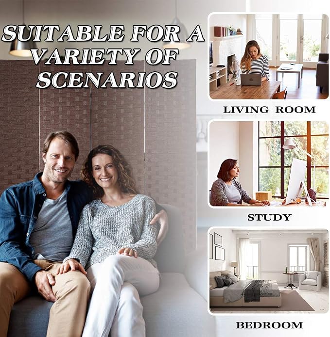 Room Dividers and Folding Privacy Screens 4 Panel 6 ft Foldable Portable Room - Image 6