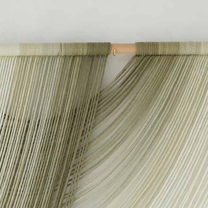 Macrame Wall Hanging Boho Tapestry Dip Dyed Ombre Moss Green 57"W*39"L | - Image 5