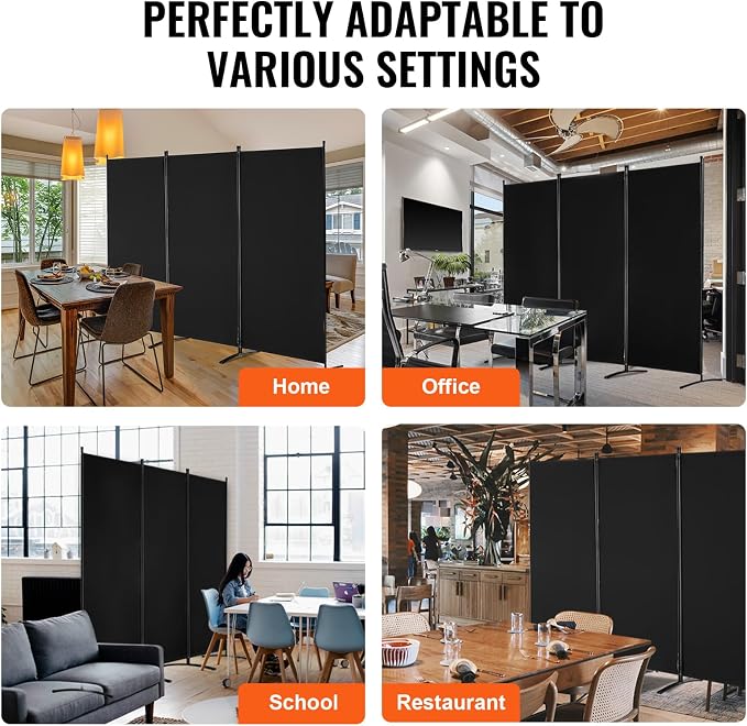 VEVOR Room Divider, 3 Panel Room Divider, Folding Privacy Screen and Portable - Image 6