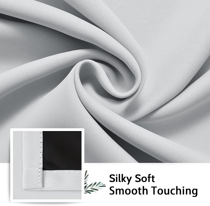 SimpleHome White 100% Blackout Curtains Room Darkening Living Room 72 Inch | - Image 7