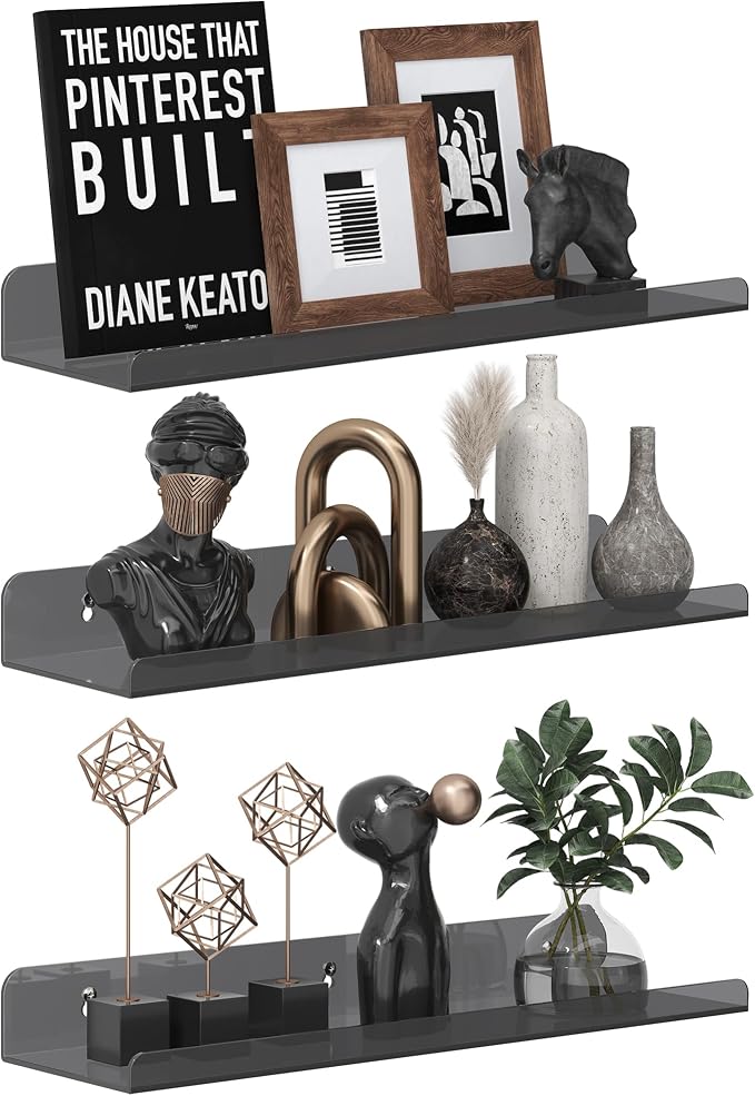 Qukaka Floating Shelves for Wall Decor, Living Room, Bathroom Decor, Nail by QukakaHomeCare