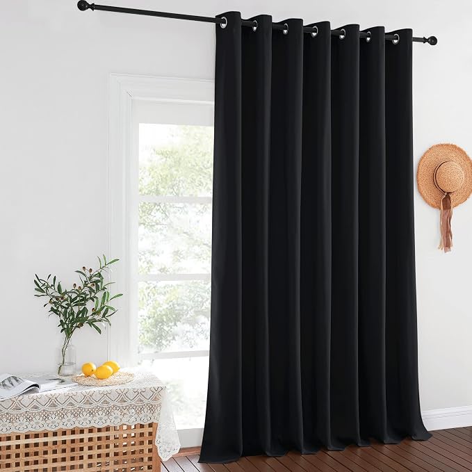 NICETOWN Black Out Sliding Door Curtain 102 inches Long, Grommet Thermal - Image 2