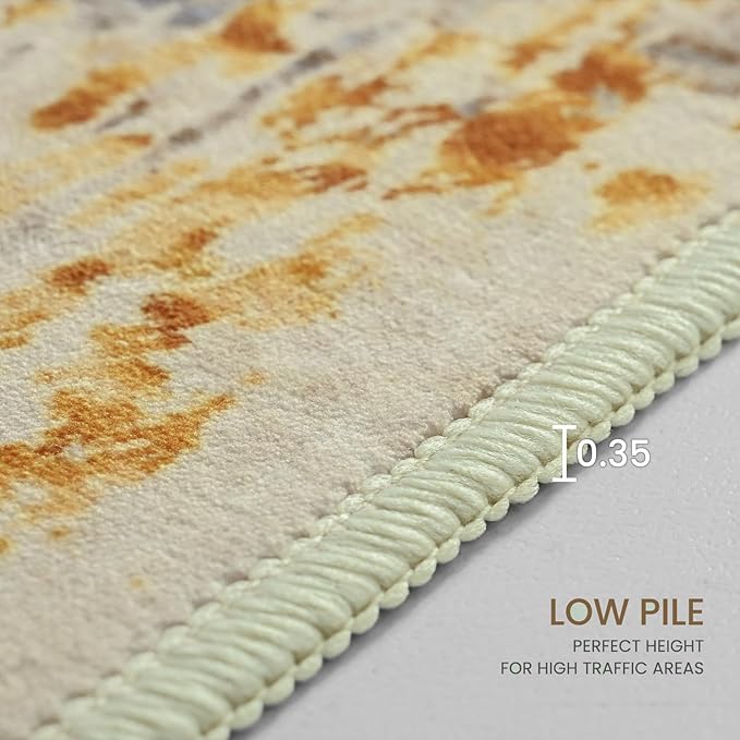 Runner Rug for Kitchen Beige Hallways Runner Rug Non Slip 2'6''x8' Washable - Image 8