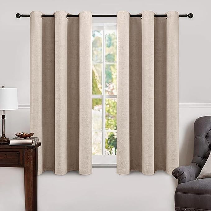 MIULEE 100% Blackout Linen Curtains by MIULEE