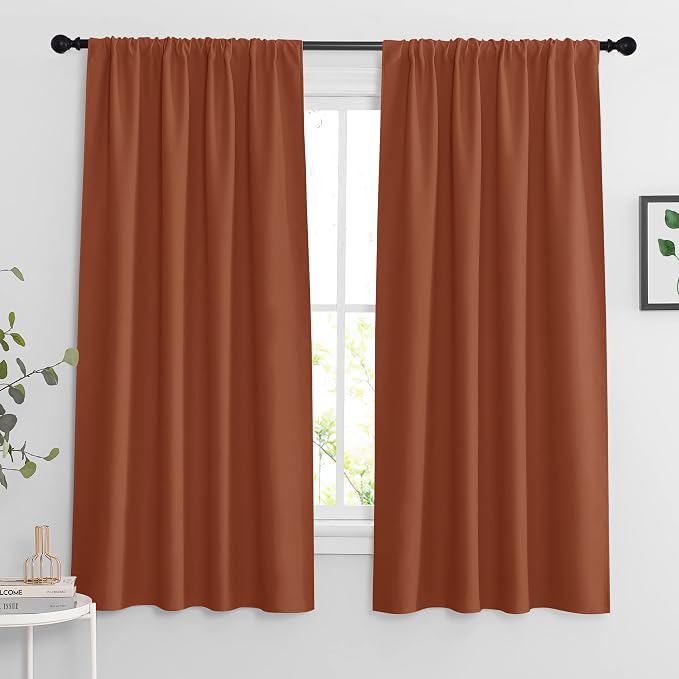 RYB HOME Blackout Curtains for Bedroom Living Room Nursery 63 inches Long | by RYBHOME