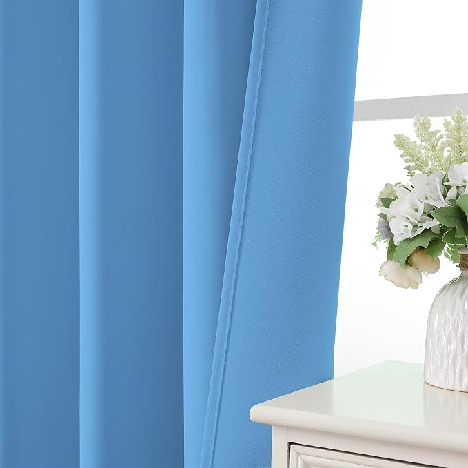 CUCRAF Light Blue Blackout Curtains 84 inch Length 2 Panels Set, Rod Pocket - Image 6