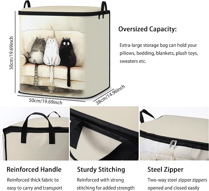2pcs blanket storage bag for under bed, closet organizers 95L | clothing - Image 3