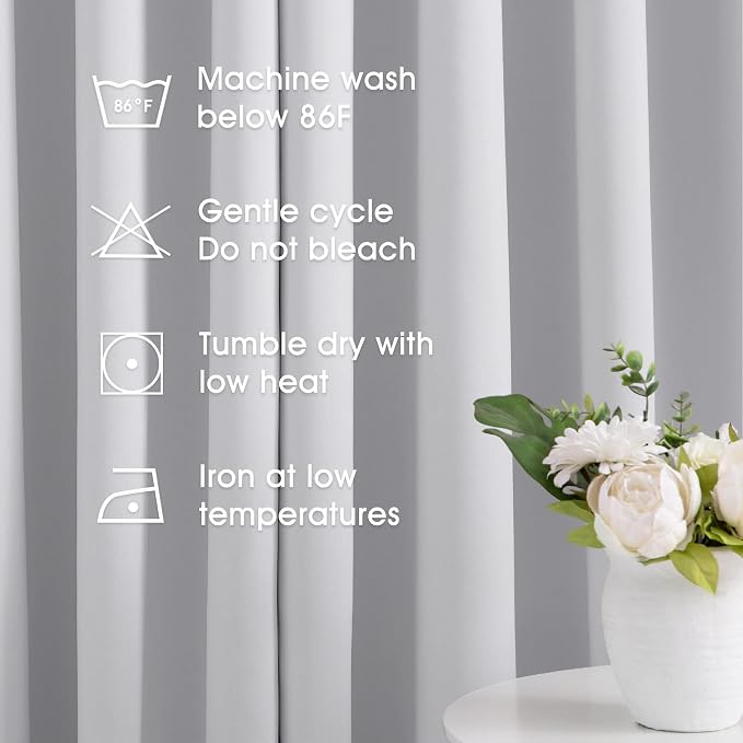 HOMEIDEAS Greyish White Blackout Curtains 42 X 84 Inch 2 Panels Room Darkening - Image 6