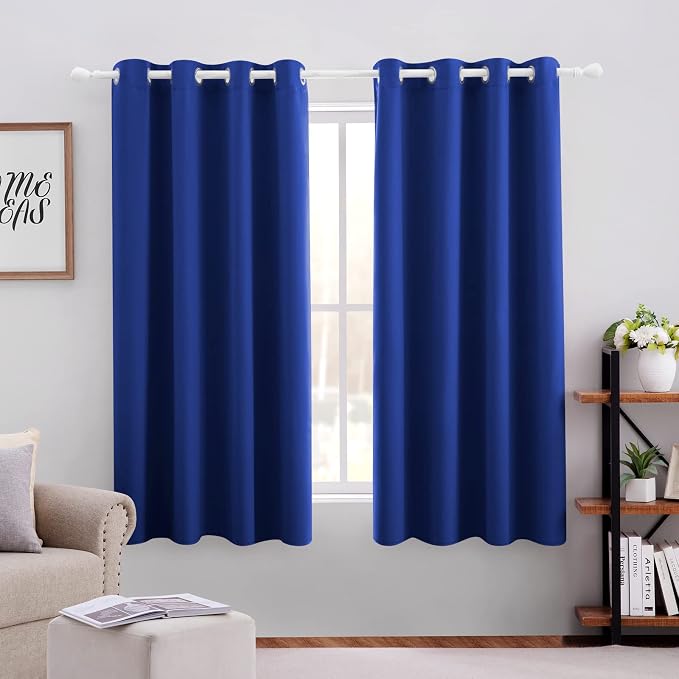 HOMEIDEAS Royal Blue Blackout Curtains 52X63 2 Panels | Room Darkening Curtains by HOMEIDEAS