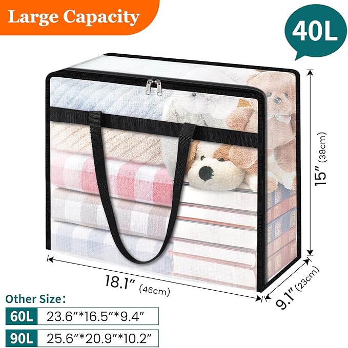 TasticTotes 4 Pack Clear Storage Bags - Image 2