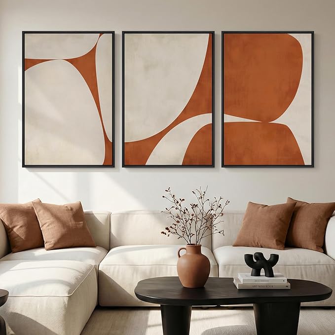 Large Framed Neutral Abstract Wall Art by Cuspin