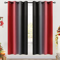 COSVIYA Grommet Room Darkening Ombre Red and Black Curtains W52xL72 inch | Red by COSVIYA