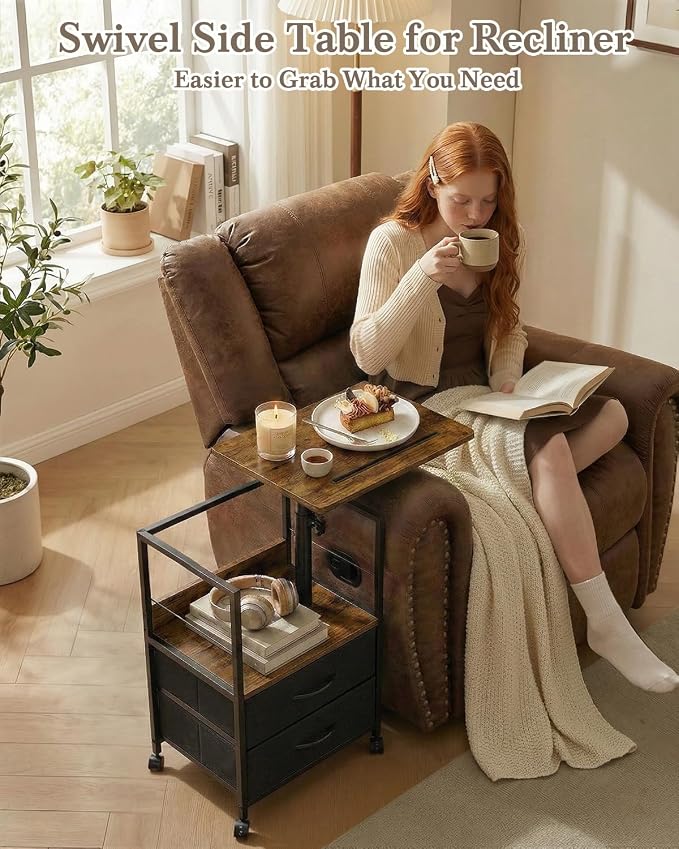 Faesun Swivel Lift Top Nightstand - Image 5