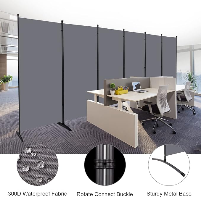 Room Divider 6FT Folding Privacy Screens, 6 Panel Partition Room Dividers | - Image 2
