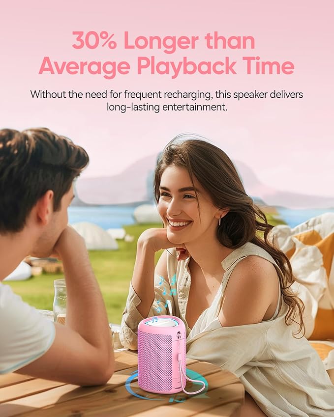 Portable Bluetooth Speaker Valentines Gifts For Him: Powerful Crystal Clear Sound/Romantic Light/IPX5 Waterproof/All Day Playtime/BT 5.3/TWS Paring,Small Wireless Speaker for Outdoor|Travel|Date Night