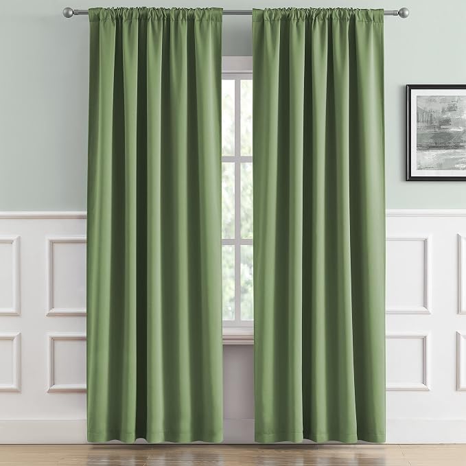 Blackout Curtains Sage Green for Bedroom Living Room 84 Inches Long - Image 2