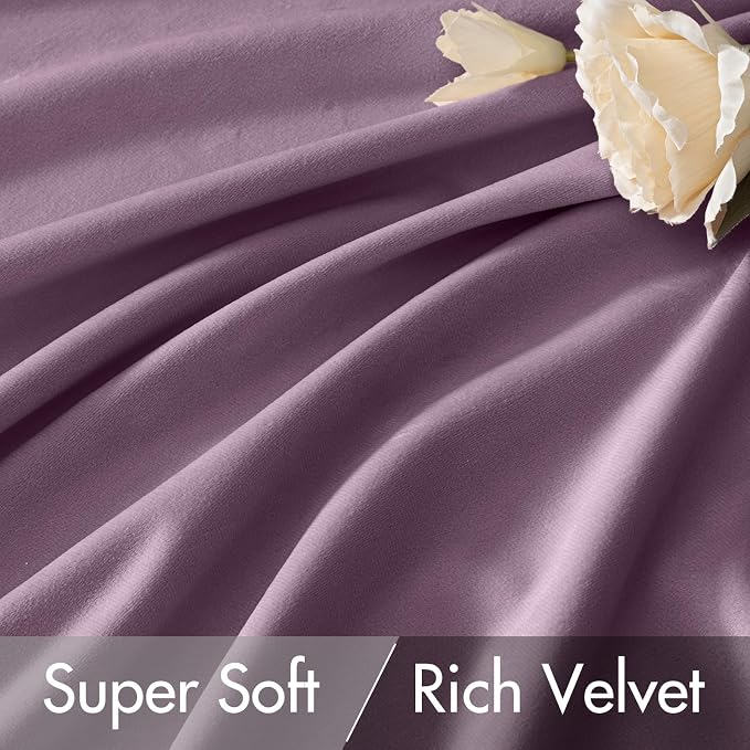 MIULEE Lavender Velvet Curtains 52x108 inches Luxury Blackout Curtains | - Image 4