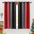 COSVIYA Grommet Room Darkening Ombre Red and Black Curtains W52xL54 inch | Red by COSVIYA