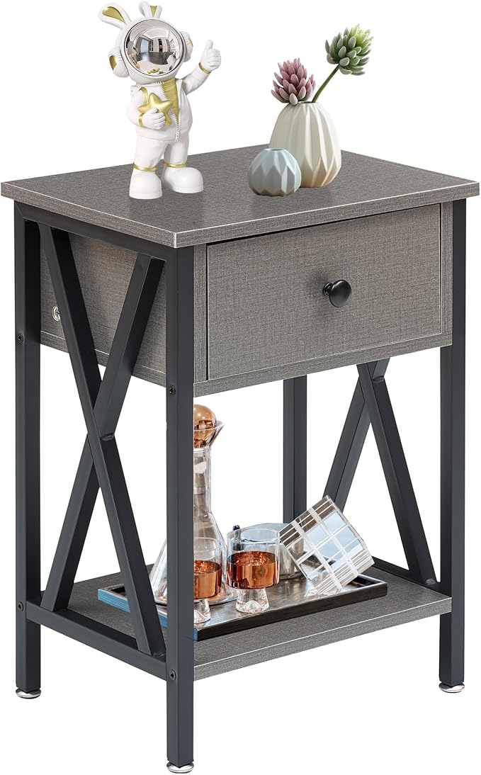VECELO Nightstand, Modern Bedside End Table, Night Stand by VECELO