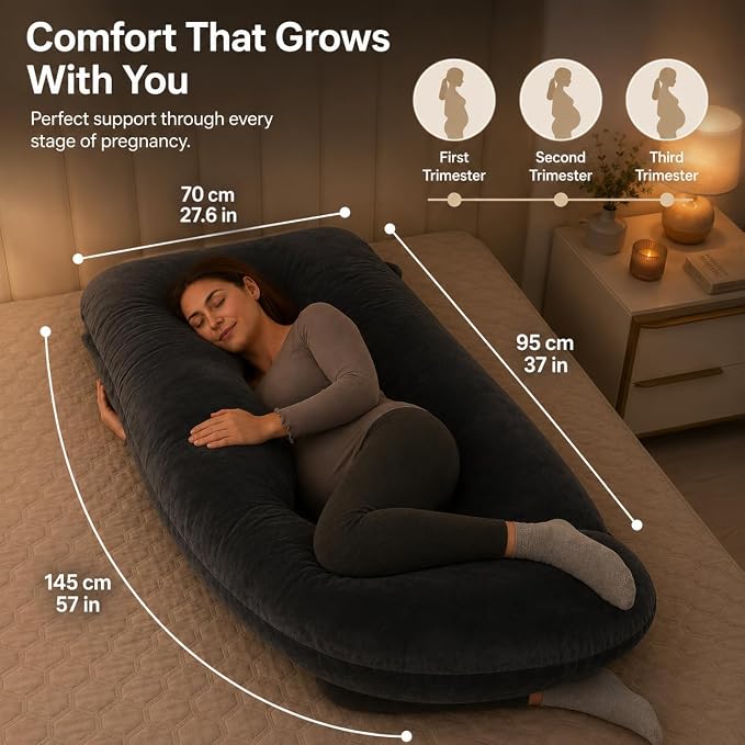 ALLOPERA Pregnancy Pillows for Sleeping, 57-Inch U-Shaped Full Body Maternity - Image 7