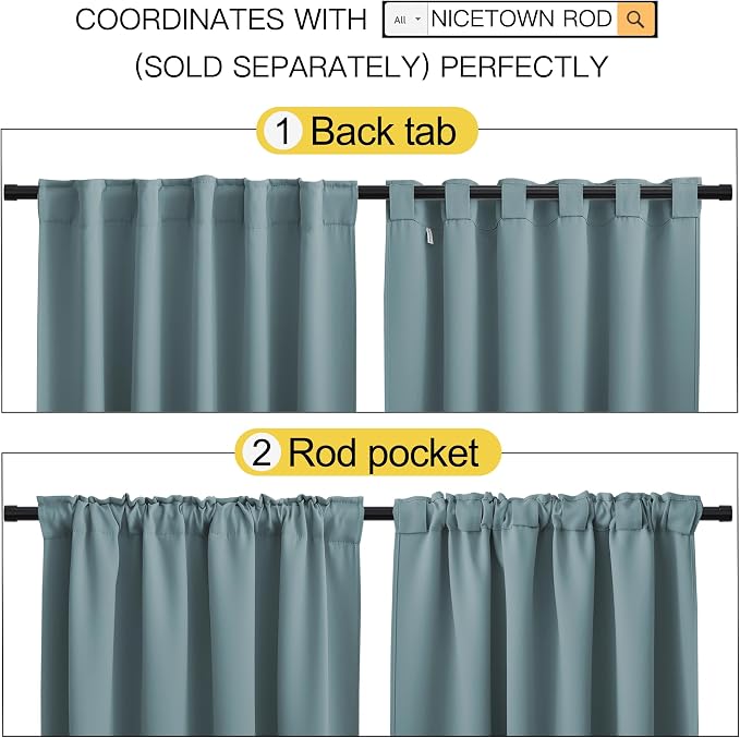 NICETOWN Blackout Curtain Panels Window Draperies - Image 3