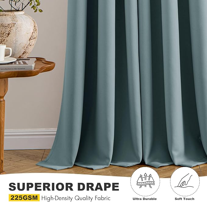 MIULEE Blackout Curtains for Bedroom 2 Panels 40 x 72 Inch Long Dusty Blue | - Image 5