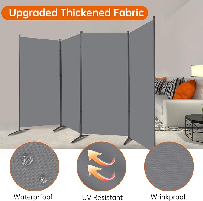 Room Divider 6FT Folding Privacy Screens, 4 Panel Partition Room Dividers | 6FT - Image 2