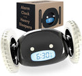 CLOCKY Extra Loud Alarm Clock for Heavy Sleepers on Wheels Rolls Runs Away Vibrating, Easy to Set Super Smart Snooze Digital Bed Shaker Alarm Clock Funny Gift for Adults Kids Teens Bedrooms (Black)