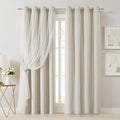 Bujasso Beige 80% Blackout Curtains by Bujasso