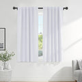 PONY DANCE 50% Light Blocking White Curtains 63 inches Long, Non-See-Through by PONYDANCE