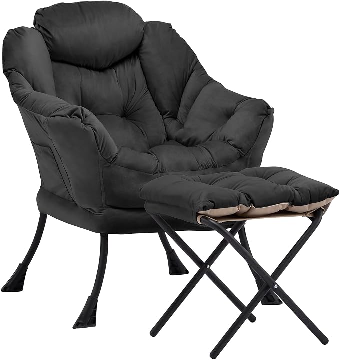 Lazy Chair with Ottoman, Comfy Reading Chair, Lounge Chair by Aunekiv