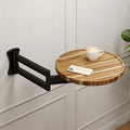 Wall Mounted Folding Table, Round Wood Tabletop by Home