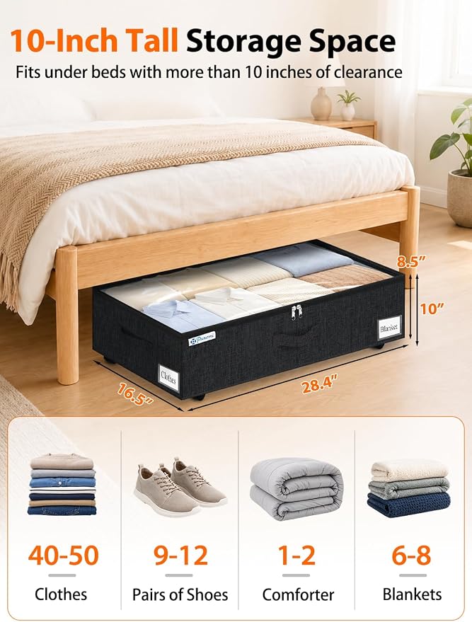punemi 10 inch Tall Under Bed Storage Bins - Image 2