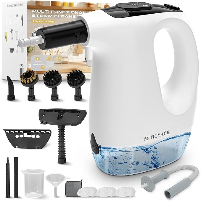 Handheld Steam Cleaner, 15S Rapid Heating, 3 Adjustable Modes, 14 Cleaning Kits, Steam Cleaner for Home, Kitchen, Bathroom, Car
