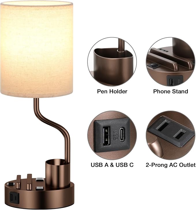 Bedside Lamps for Bedroom Set of 2 - Image 6