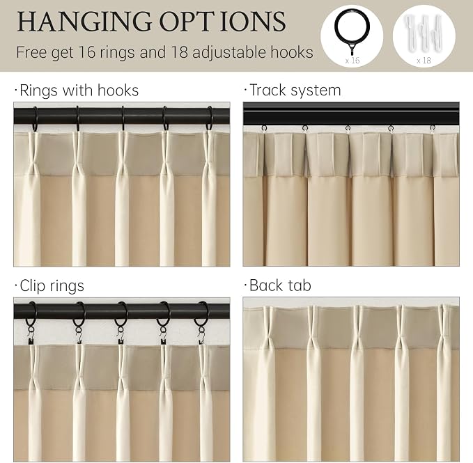 Beige Velvet Pinch Pleated Curtains 84 Inches Long - Image 5