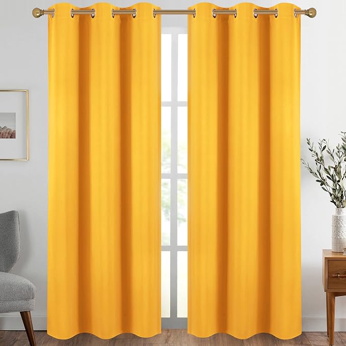 Diraysid Yellow Grommet Blackout Curtains by Diraysid%2C+refresh+your+life
