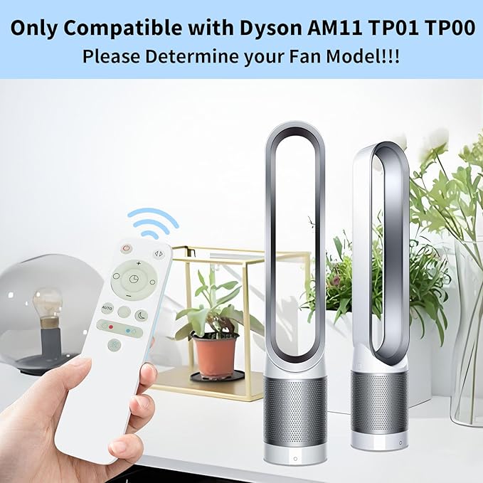 LUNOAOA Upgrade Glowing Remote Control Replacement No Setup for Dyson Fan AM11 TP00 TP01 with Magnetic