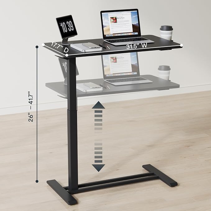 FLEXISPOT H7 32" Pneumatic Height-Adjustable Overbed Table - Image 2