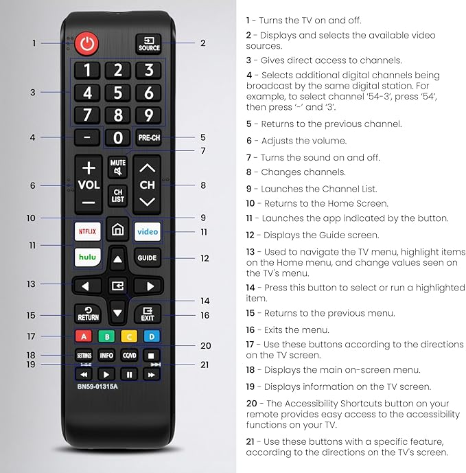 (Pack of 3) Replacement for Samsung TV Remote Control, Universal Compatible with All Samsung LCD LED HDTV 3D Smart TVs