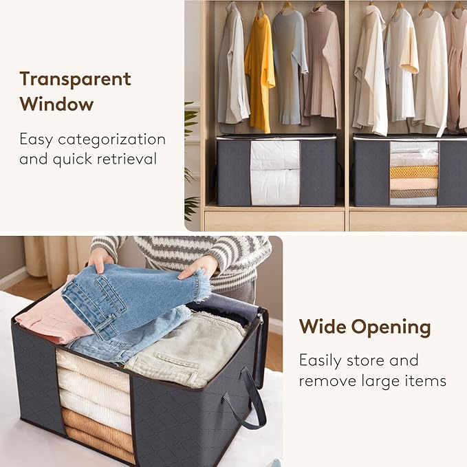 Lifewit 8 Pack 90L Clothes Storage Bins - Image 5