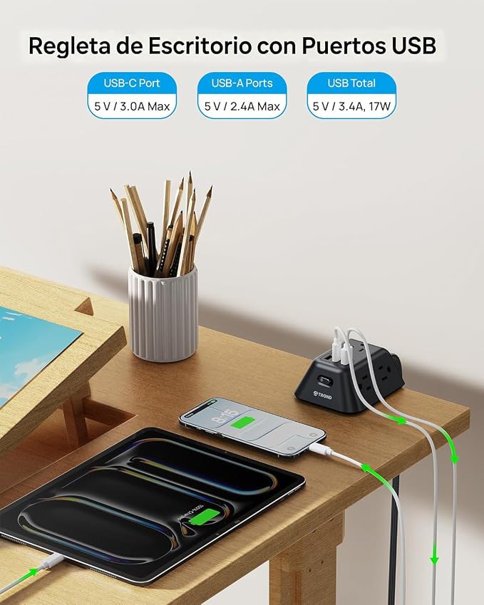 TROND Desk Clamp Power Strip, Surge Protector - Image 4